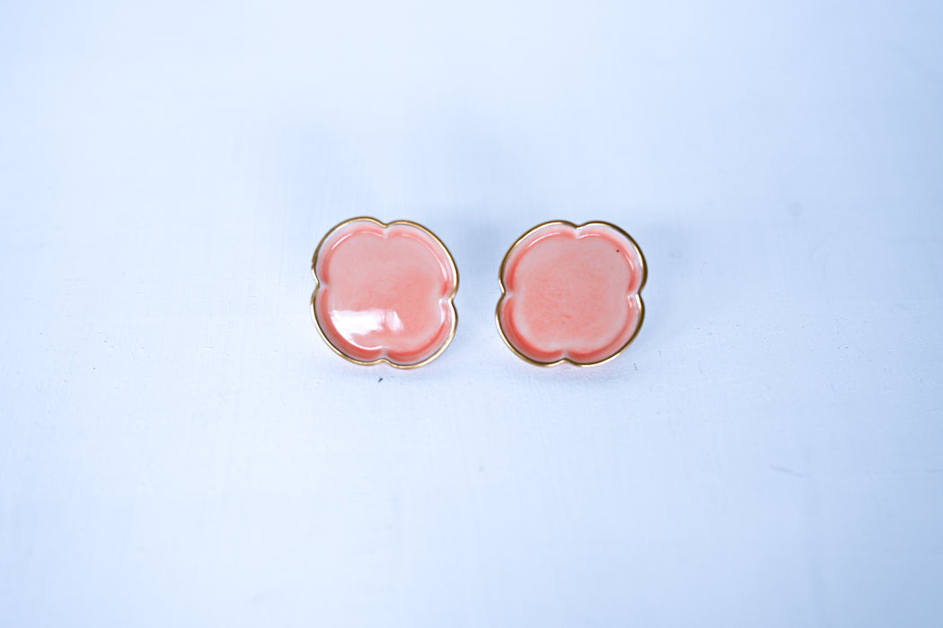 YURAI｜木瓜 / Mokkou Earrings (Salmon pink)